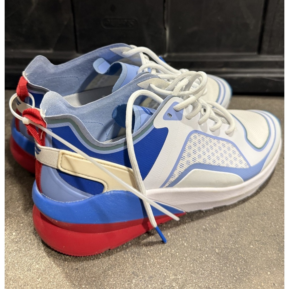 Fabletics Westlake Running Shoes Lace Up Athletic Sneakers Red White Blue Sz 6.5